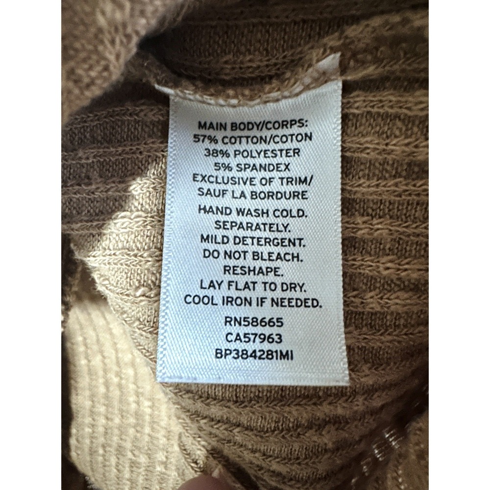 BP Ribbed Cardigan Size M Camel Tan Button Front Lightweight Layering Spring - Picture 7 of 7